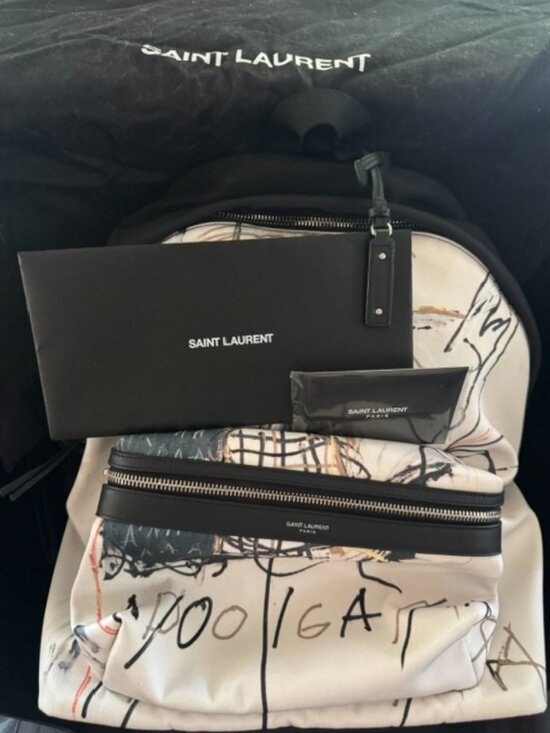 Saint Laurent x Basquiat City Backpack White Graffiti Nylon main image 4